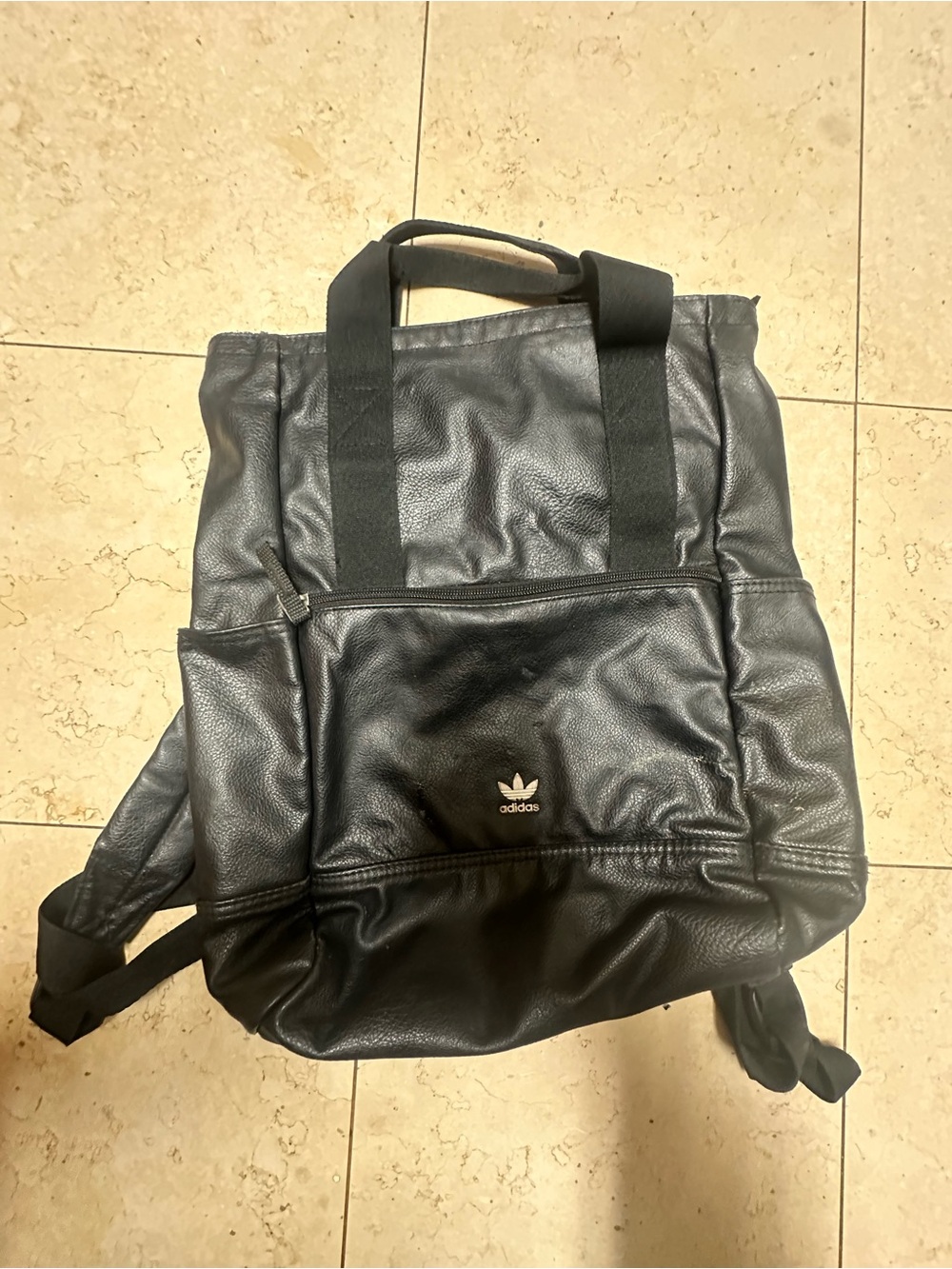 Adidas Black Commuter Leather Unisex Backpack Tote